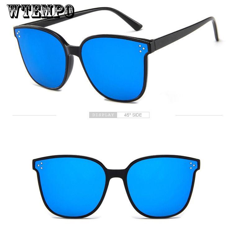 WTEMPO Women's Fashion Vintage Retro Mirror Designer Flat Lens Sunglasses