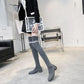 Over-the-knee Boots Socks Shoes Women's Autumn and Winter Knitted Stretch Socks Boots Mid-heel Stovepipe Long Tube High Boots