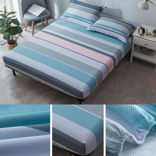 Mattress Protector Bedding Three-piece Cotton Padded Printed Bedspread and Pillowcase