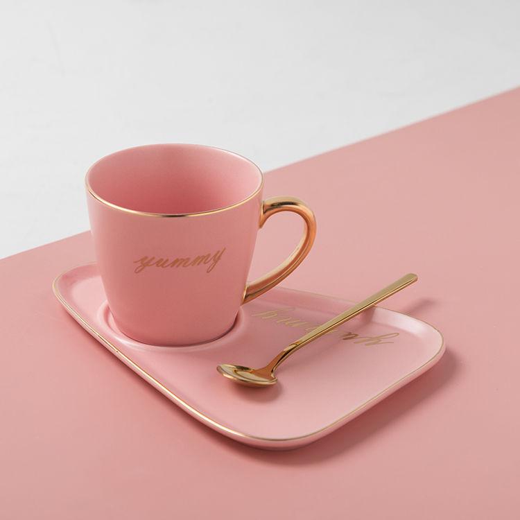 Ceramic European Coffee Cup Luxury Suit with Spoon and Dish Tazas De Café