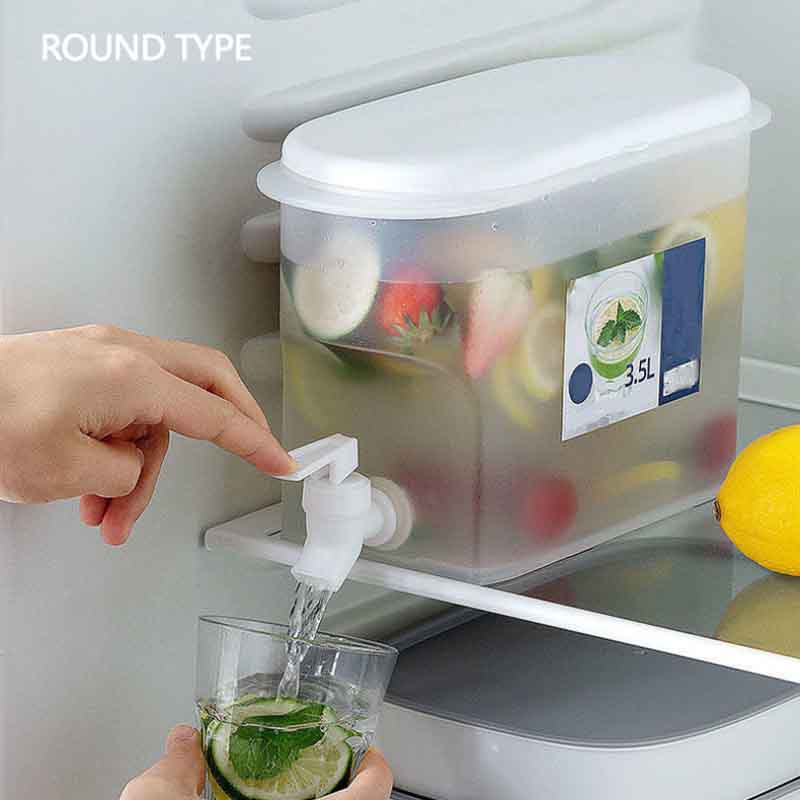 Cold Water Jug with Tap Water Beverage Drink Dispenser Fruit Teapot Tank Refrigerator Juice Kettle Cold Water Jug for Lemonade