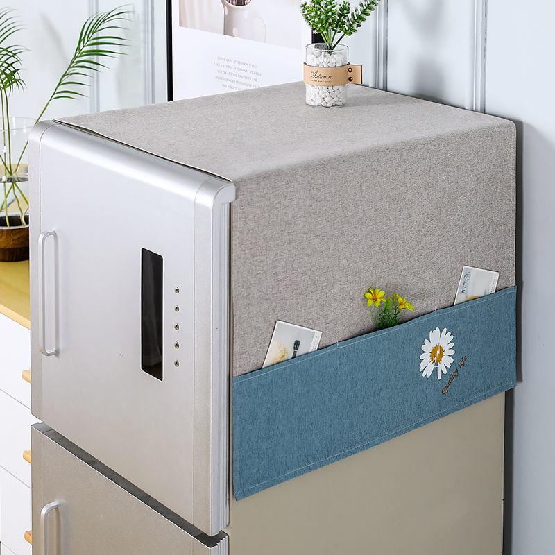 Refrigerator Dust Cover Dust Cloth Cover Cloth Protective Cover Microwave Washing Machine Double Door Single Door Refrigerator Cover Towel