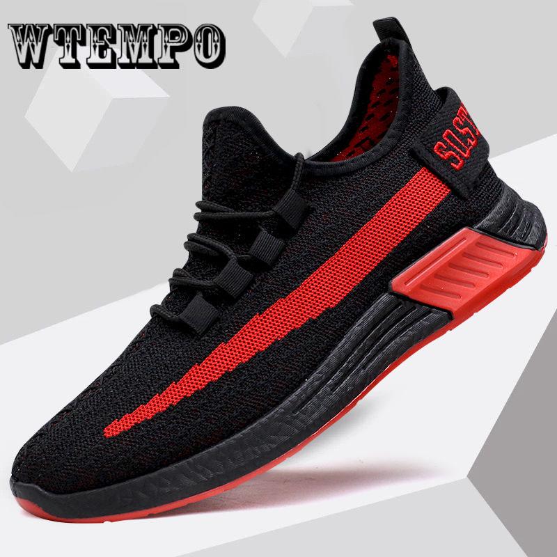 Spring Breathable Large Men's Sports Raised Round Head Flat Heel Lace Up Mesh Shoes