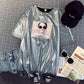 Shiny Women Long T-shirt Dress Girl Loose O-Neck Casual Big Loose Home Comfort Outer Convenient