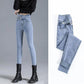 Women's High Waist Jeans Spring and Autumn Are Thin and High Elastic Skinny Pencil Pants Slim Trousers