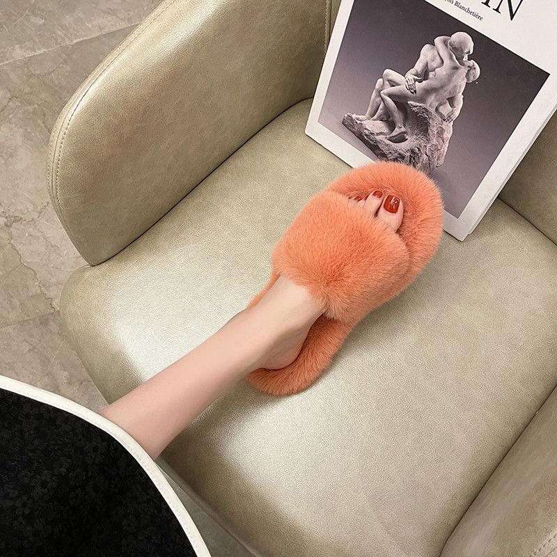 Fashionable Furry Cotton Slippers Ladies Slippers Keep Warm In Autumn and Winter Leisure Home Furnishing