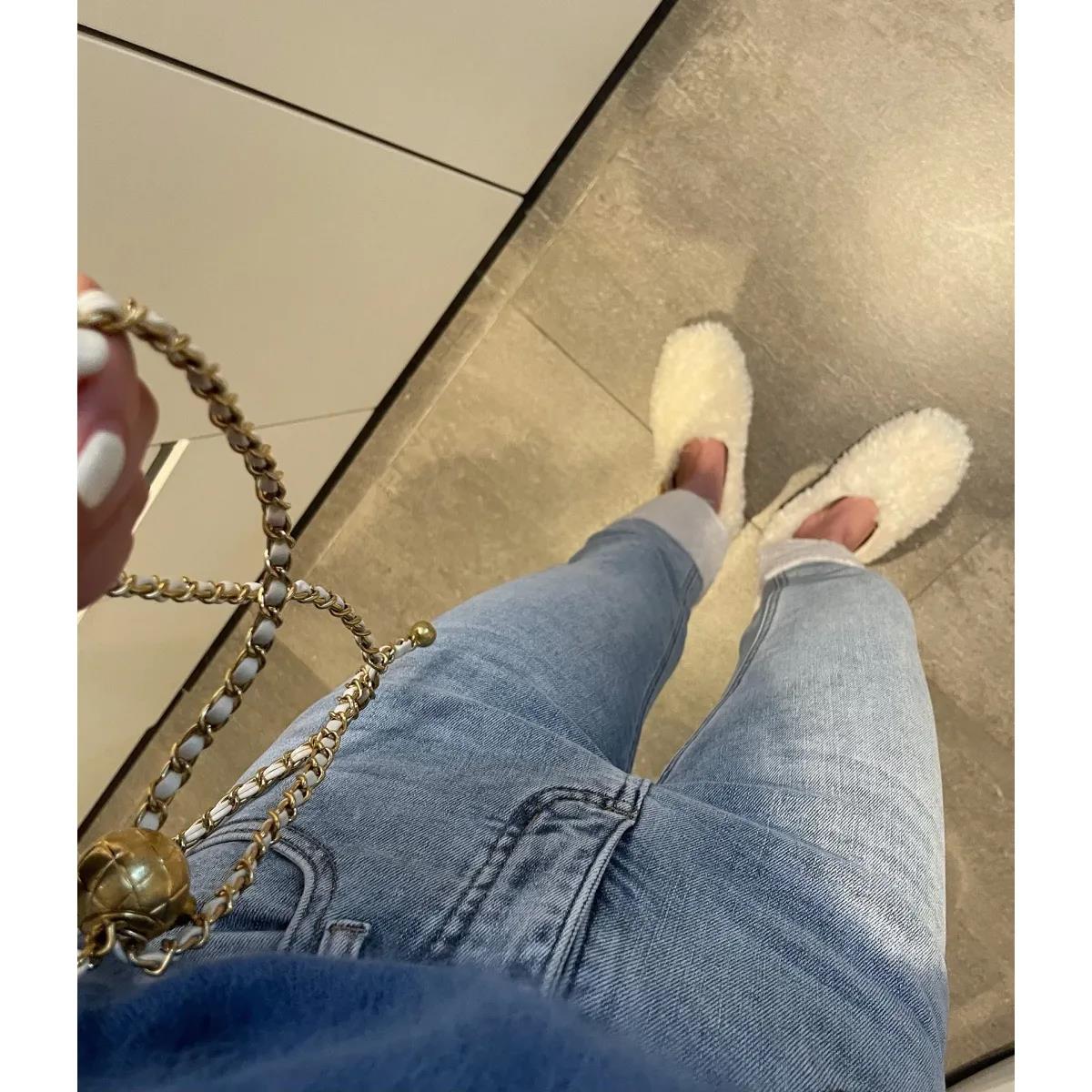 Plus Velvet Thickened Jeans Female Autumn and Winter Models Fashion High Waist Display Slim Pants Flap Stitching Nine Points Straight Pants