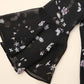Women's Spring and Autumn Chiffon Short Sleeve Top Tie Bow Print T-Shirt