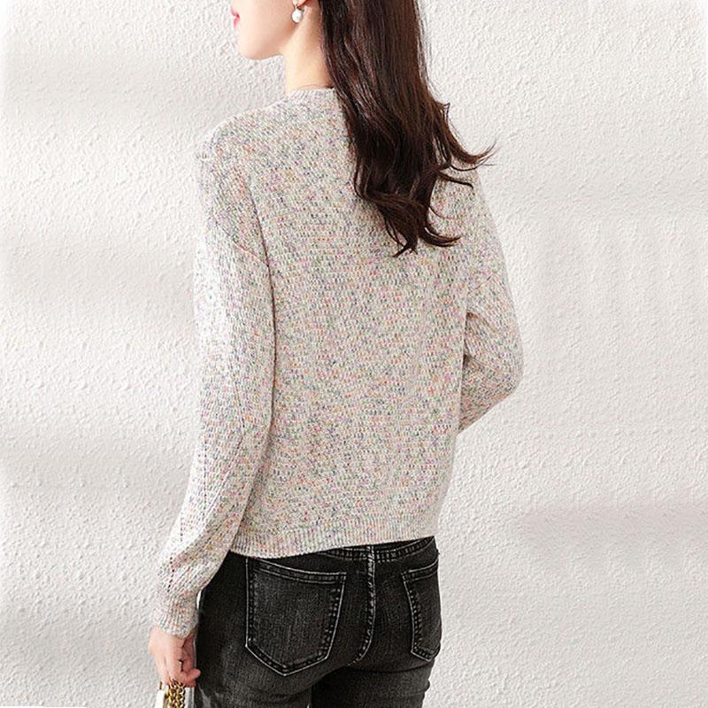 Sweater Women's Pullover Knitwear Korean Style Hollow Loose Top Trending Purple Sweater Autumn and Winter Fluffy Fashion