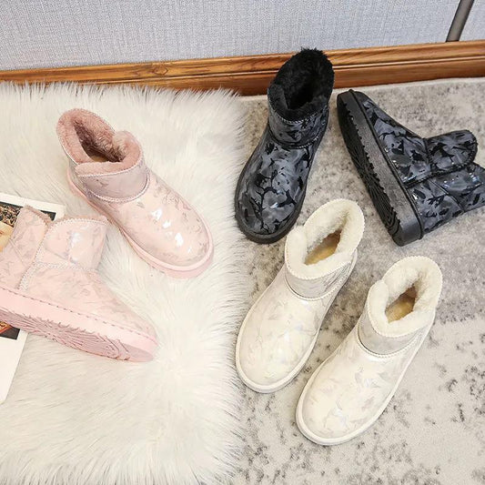 Snow Boots Women Fur All-match Winter Boots Plush Thick Warm Cotton Shoes