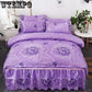 Simple Style Printing Bedspread Cotton Bed Skirt Pillowcase Bedding Bed Sets Queen King Size