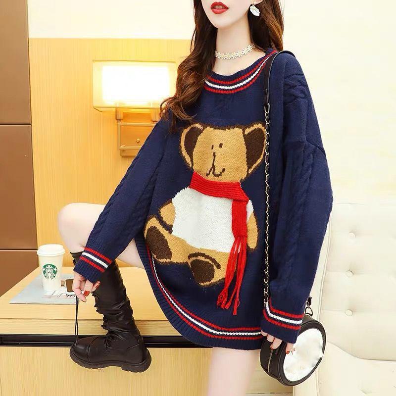 Autumn and Winter Loose Casual Sweater College Style Knit Top Long Sleeve Simple Female Top
