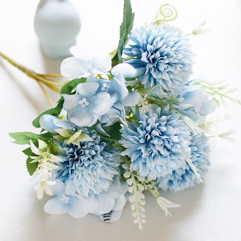 Nordic Simulation Hydrangea Roses Living Room Table Decoration Fresh Flower Arrangement Floral Home Decoration Dried Flowers