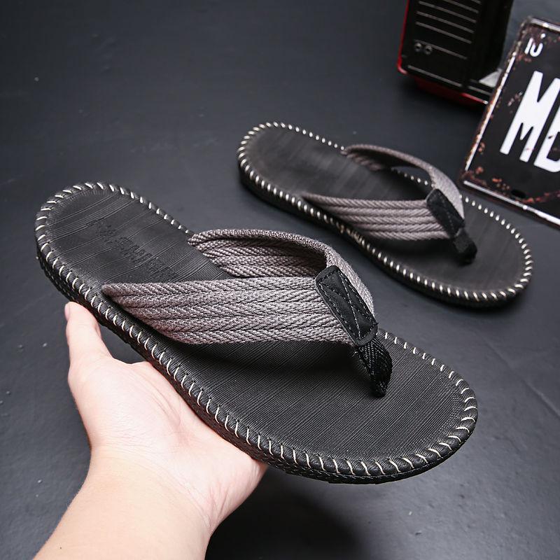 Men Summer Flip Flops Shoes Sandals Male Slipper Flip-flops Fashion Outdoor Non-slip Flat Beach Slides Black Big Sizes