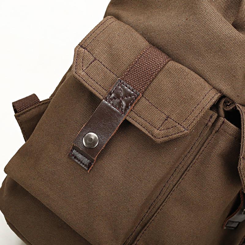 Men Large Backpack Solid Cotton Fashion Male Zipper  Rucksack Sports Travel Hiking School Bag