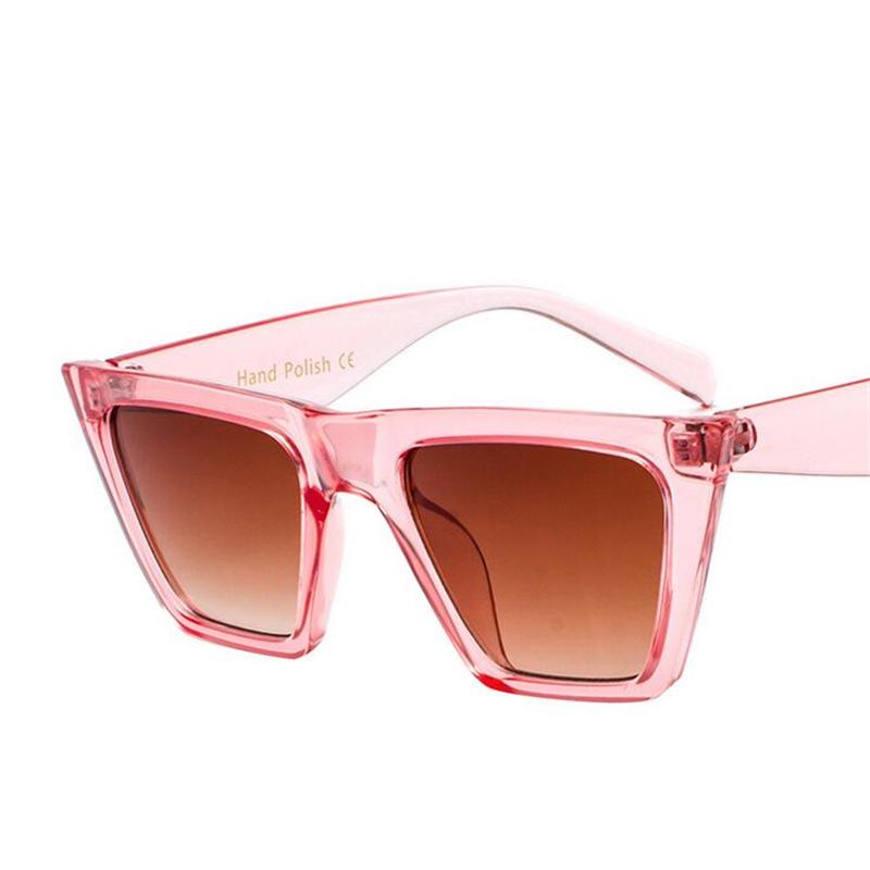 WTEMPO New Personality Leopard Frame Cat Eye Sunglasses Women Brand Designer Transparent Colorful Fr