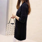 Women Solid Color Spring/Autumn Long Cardigan Loose Medium Korean Slim Knit Jacket Loose Sweater Shawl