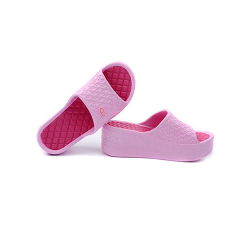 Wedge Heel Thick Bottom Women's One-word Slippers Wear Bohemian Plastic Foam Home Bathroom Slippers Ultra-light and Comfortable