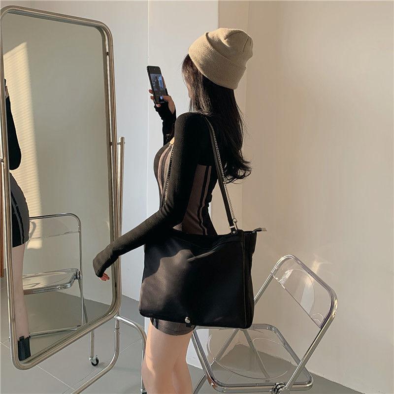 Spring Long-sleeved Dress Contrast Color Stitching Square Neck Dress Is Thinner Buttocks Skirt with Bottoming Skirt Female