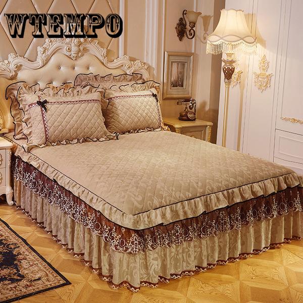 Fitted Sheet Simple Comfortable Cotton Bed Sheet Cover Bedding Set 3 Pcs/set Lace Bedspread