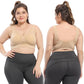 Women's Plus Size Seamless Bra with Pads Solid Color Breathable Bra Hollow Out Sports Yoga No Wire Gathering Vest Bra