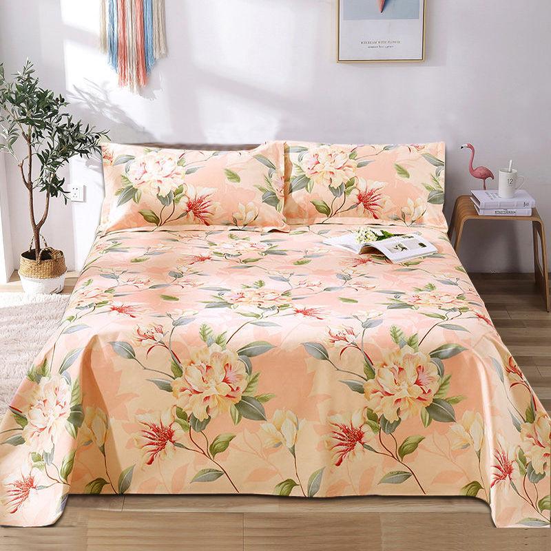Three-piece Bed Linen Thick Cotton and Old Coarse Cloth Bed Sheet Pillowcase Single Double Bed Can Be Breathable and Washable