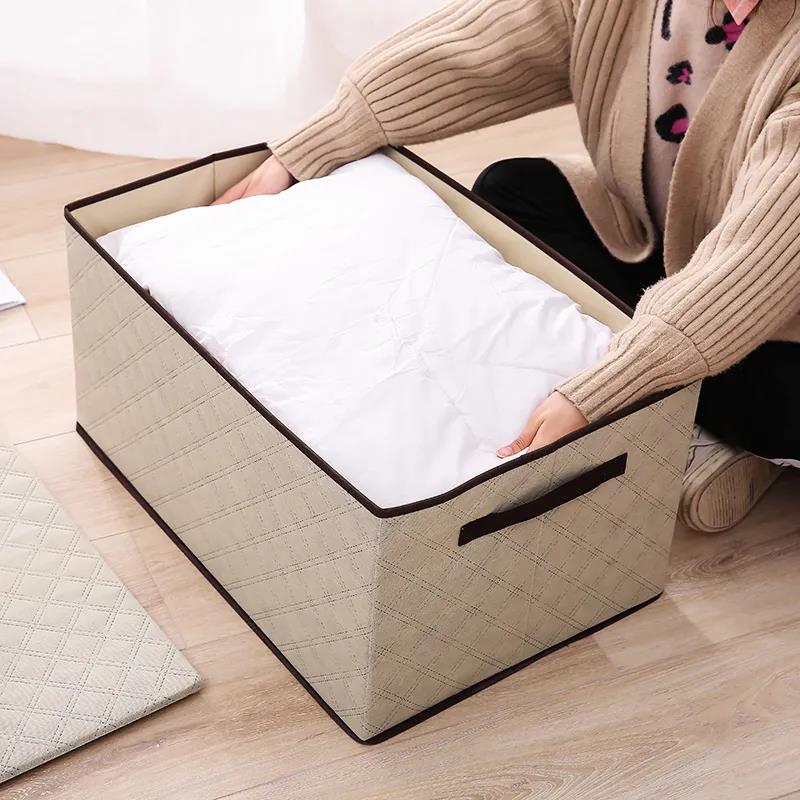 Cloth Storage Box Foldable Clothing Storage Box Household Storage Box Living Room Bedroom Dust-proof Covered Storage Box