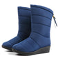 Women's Tassel Snow Boots Warm Non-slip Ankle Boots Solid Color Waterproof Boots