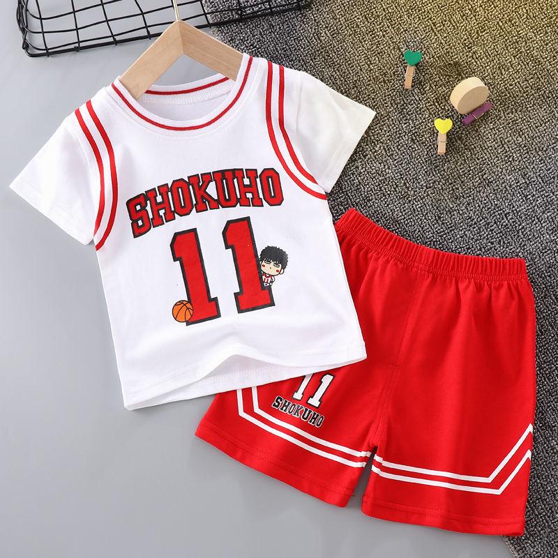 Children's Boys and Girls Summer Suits Fashionable Summer Baby Comfortable Western Style Short-sleeved Suit