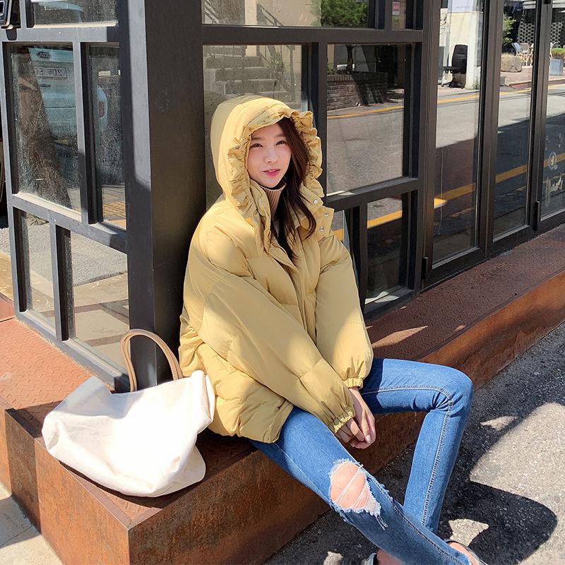 College Style Winter Thick Padded Jacket Women's Loose and Cute Student Cotton Jacket Is Sweet and Trendy