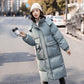 Down Padded Jacket Women's Loose Mid-length Coat Over-the-knee Coat Winter Padded Jacket
