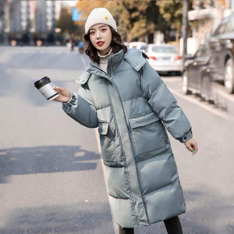 Down Padded Jacket Women's Loose Mid-length Coat Over-the-knee Coat Winter Padded Jacket