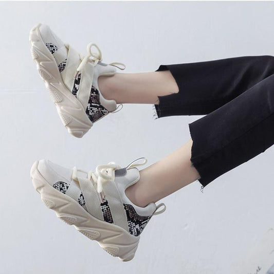 Harajuku Style Spring  Summer Sports Shoes Female Students Korean Sports Shoes Increased Casual Breathable Running Shoes