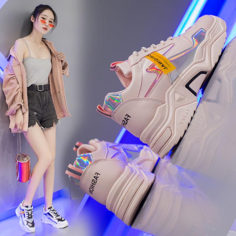 Women Shoes White Women Vulcanize Shoes Platform Chunky Sneakers Casual Dad Shoes Basket Femme