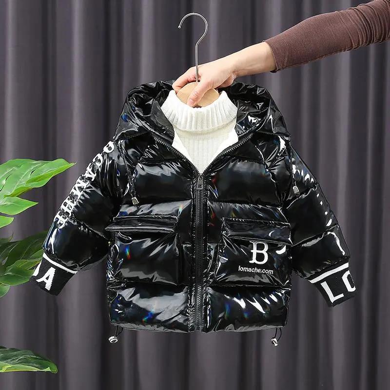 Boy's Cotton-padded Jacket Winter Children's Down Jacket Children's Baby Plus Velvet, Thickened Western Style Leather Padded Jackets