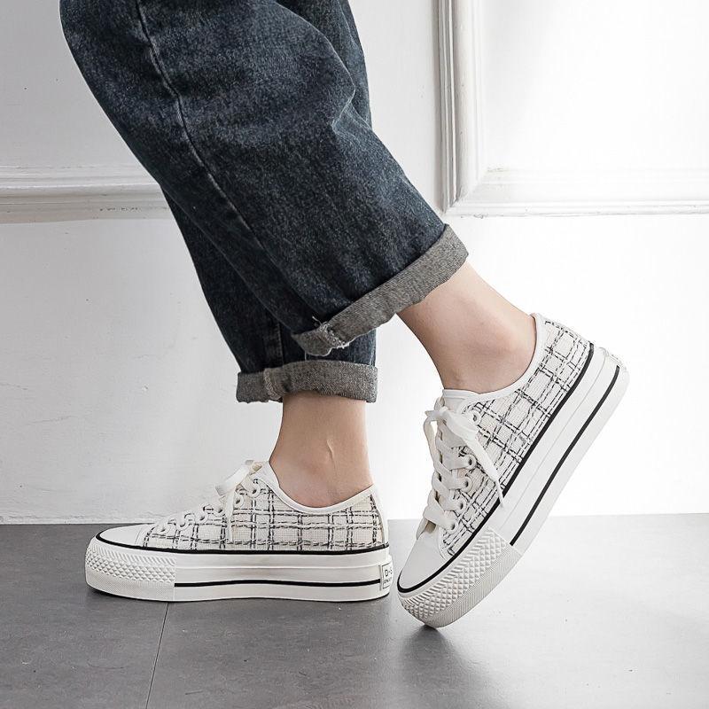 Harajuku Style White Shoes Women All-match Spring Canvas Shoes Women's Shoes Casual Light Shoes Women