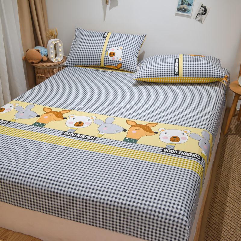 Mattress Protector Bedding Three-piece Set Cotton Thick Printed Bedspread