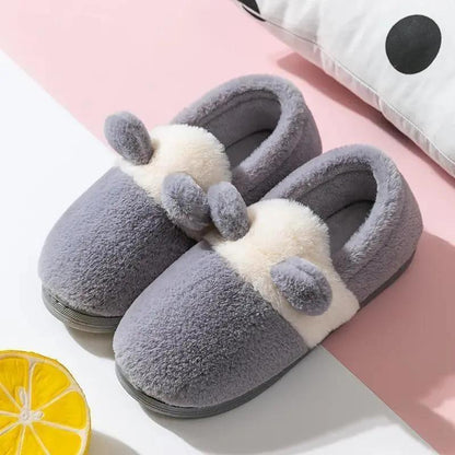 Autumn Winter Women Cotton Slippers Pink Cute Cartoon Indoor Home Sliders House Bedroom Fur Fluffy Sliders Men Winter Warm Shoes Plush Slipper Couples