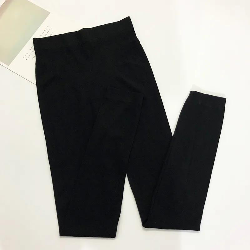 Women's Long Trousers  Inner Wear Student Tight-fitting Body Line Pants High-waist Stretch Large-size Cotton Wool Underwear Bottoming Thermal Pants