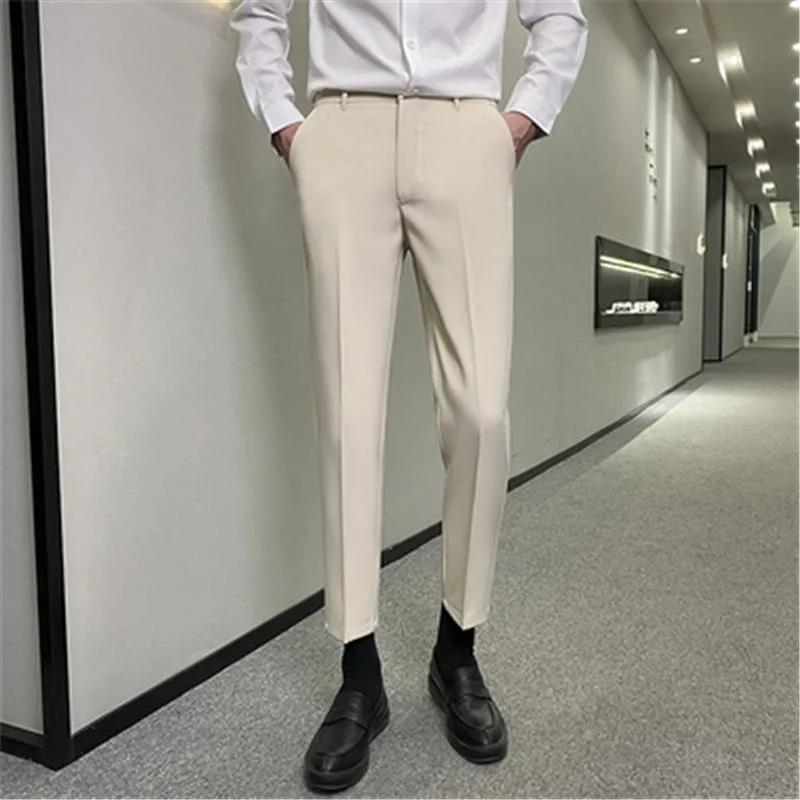 Spring and Summer Trousers Men's Trend Slim Straight Casual Suit Trousers Business Activities Work Men's Pants