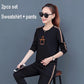 Spring And Autumn Women 2pcs Set Wild Long Sleeve Casual Sweatshirt Set Large Size