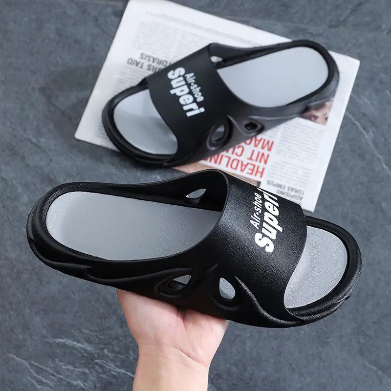 Men's Summer Slippers Outside Wear Bathroom Non-slip Thick Bottom Wear-resistant Slippers