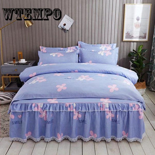 Bed Skirt Four Sets Bedding Princess Sanding Bed Skirt Bed Cover Three Sets