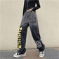 Trend Wild Graded Jeans Female INS High Waist Slim Casual Loose Straight Wide Leg Pants Trousers