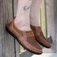 Cowhide Sandals Men's Hollow Mesh One Pedal Peas Shoes Men's Shoes Breathable Casual Lazy Shoes