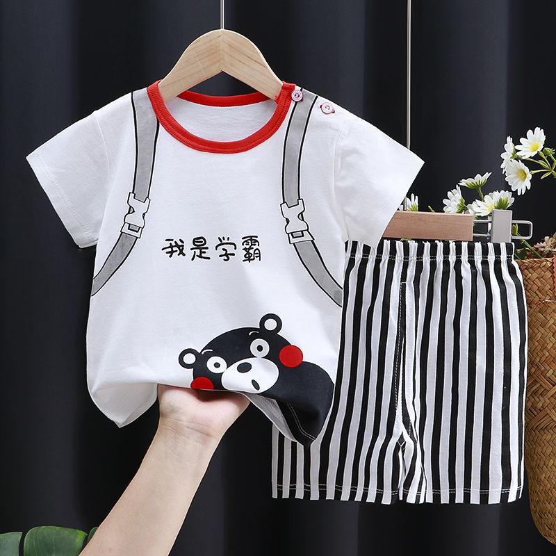 Children's Short-sleeved Suit Cotton Baby T-shirt Boys Summer Children's Clothing Girls Shorts Baby Clothes Summer Clothing