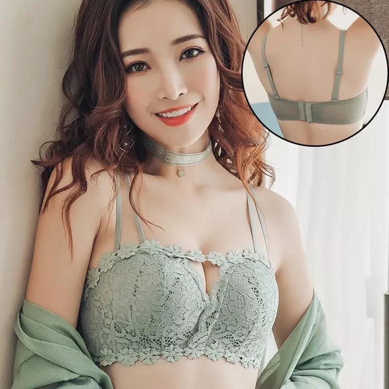 Sexy Lace Lace Push Up Support No Steel Ring Adjustable Adjustable Women's Lingerie Bra