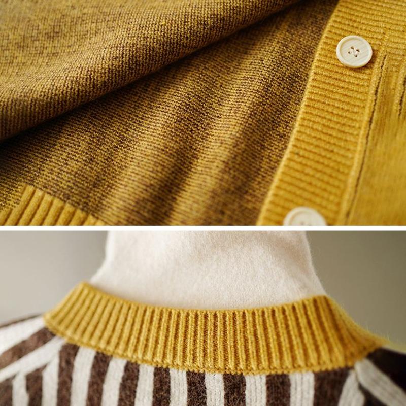 Retro Love Jacquard Round Neck Sweater Loose Ethnic Style Sweater Cardigan Jacket Long-sleeved Warm Casual Jacket