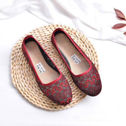 Middle-aged and Elderly Grandma Shoes Summer Single Shoes Non-slip Soft-soled Breathable Mesh Shoes