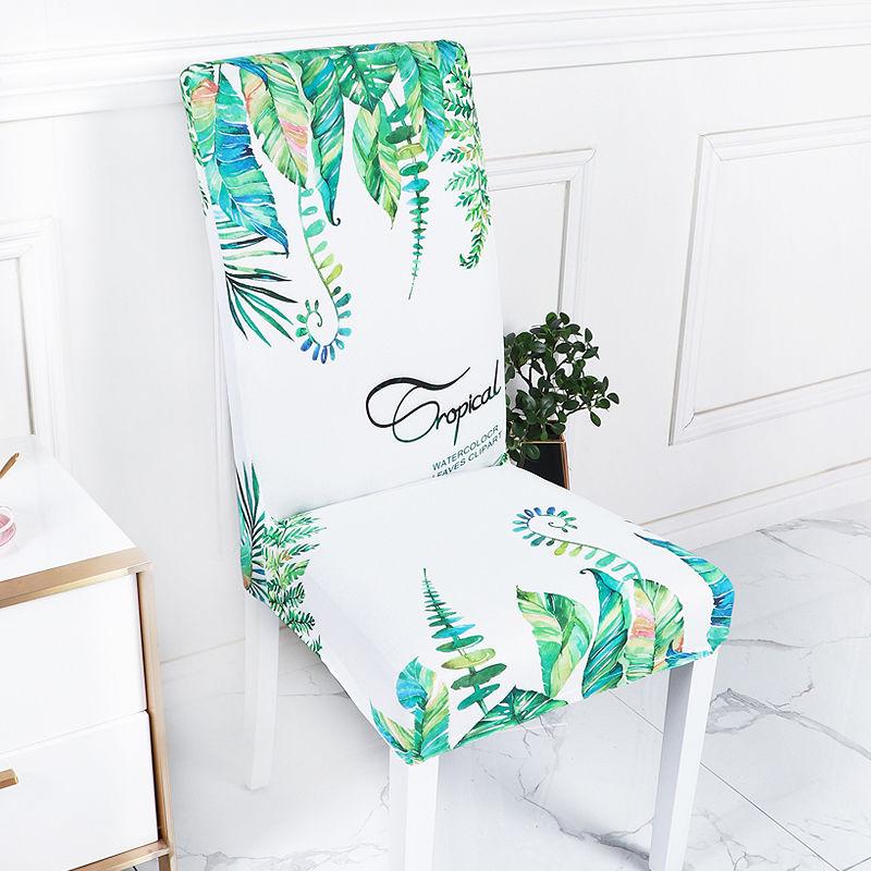 2/4/6pcs Printed Dining Chair Cover Stretch Anti-dirty Elastic Seat Cover Used for Wedding Party Home Kitchen Dining Room Office Living Room